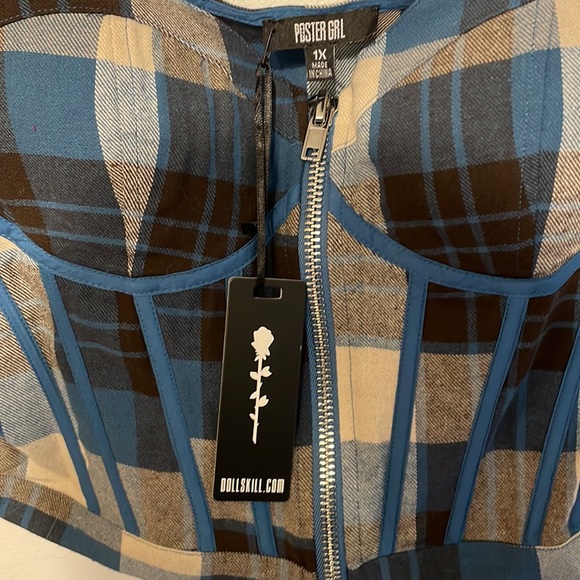 ✨Host Pick✨ Poster Girl Eff Academia Plaid Corset Top NWT - Picture 3 of 4